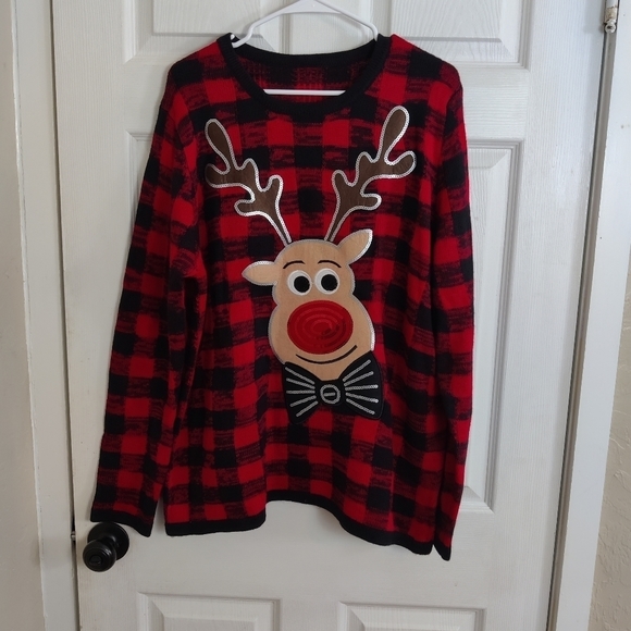 Holiday Time Sweaters - Ugly Christmas Sweater - Holiday Time Rudolph the Red Nose Reindeer